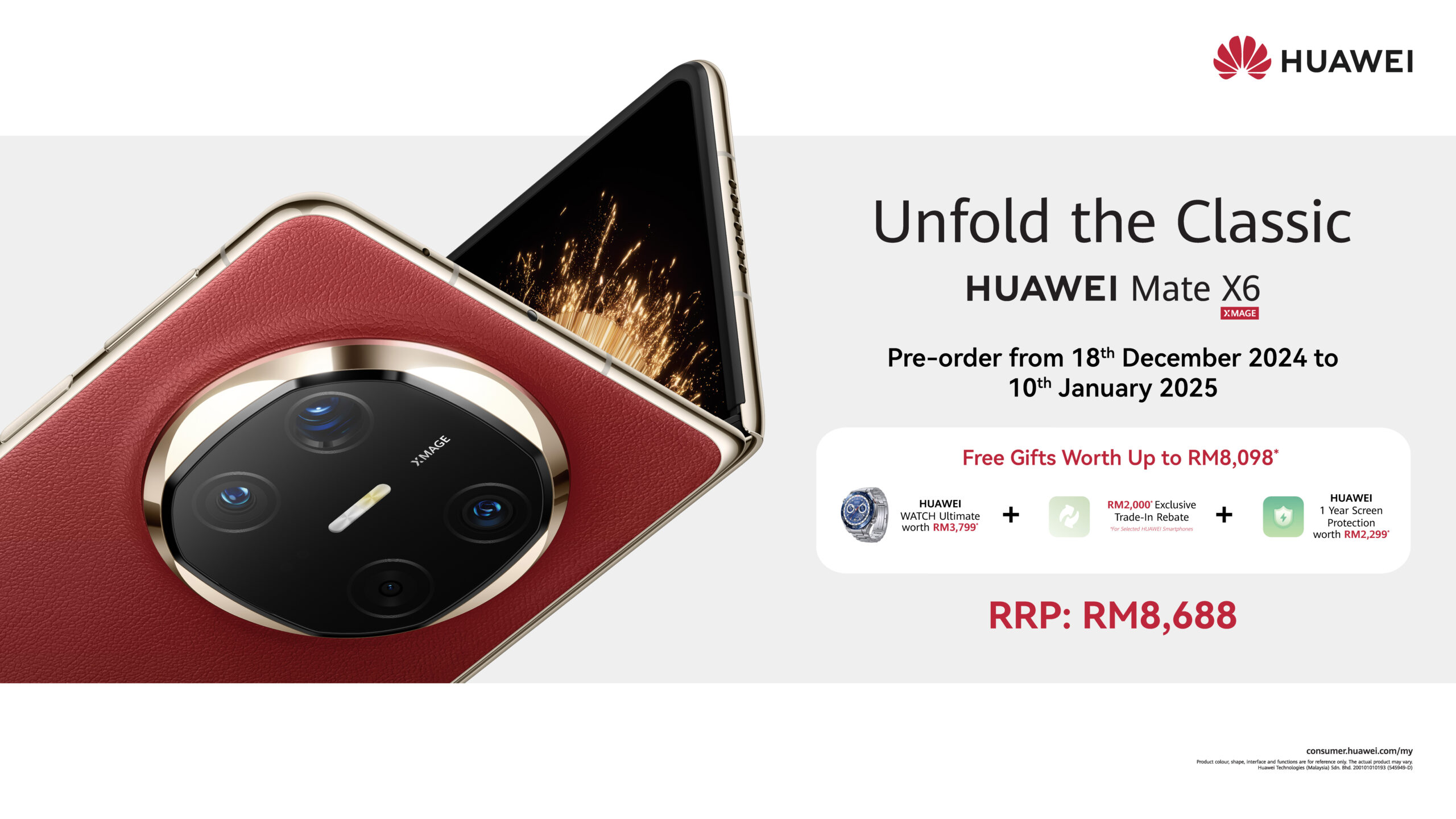 HUAWEI UNFOLD THE CLASSIC WITH MATE X6 FOR THE MALAYSIAN MARKET