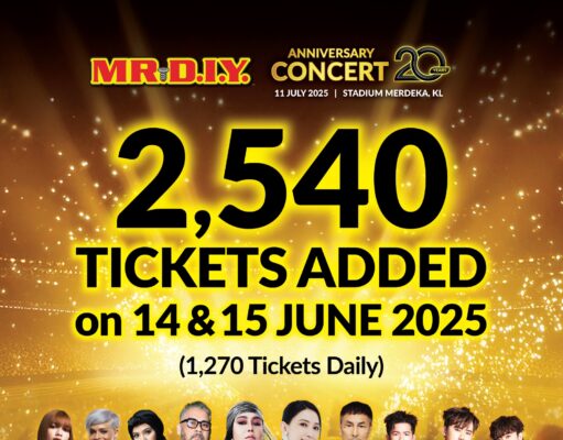 MR.DIY 20th Anniversary Concert Tickets Fully Redeemed in One Day! 2,540 Extra Tickets Now Up for Grabs!