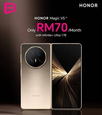 HONOR Magic V5, is now available through postpaid plans from major Malaysian telcos — CelcomDigi, Maxis, U Mobile, and Yes