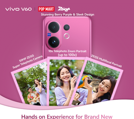 🎉 Own the ZEISS Portrait Master for just RM1,999! The vivo V60 Superday is arriving in KL and Selangor—don’t miss your chance to experience the ZEISS Portrait flagship up close🎉