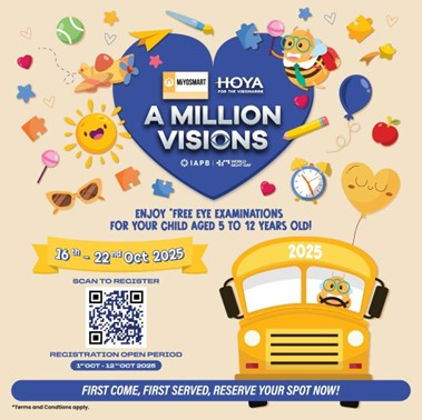 Through its ‘A Million Visions’ campaign, Hoya Malaysia is offering free eye examinations for children aged 5 to 12